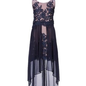 Girls Lace Popover Hi-Low Dress